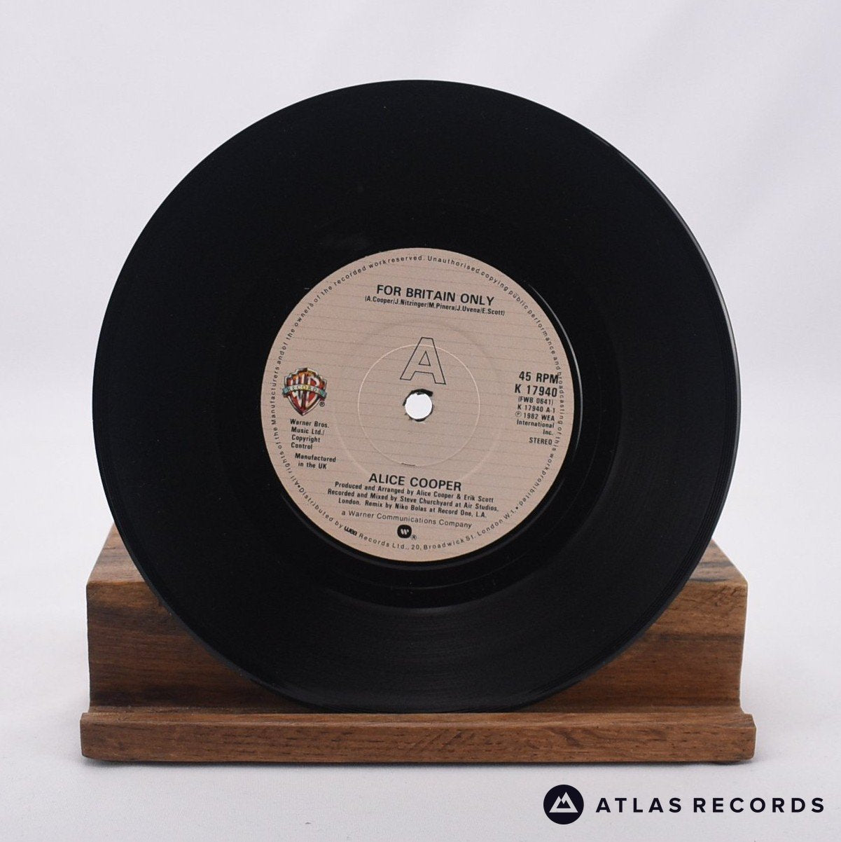 Alice Cooper - For Britain Only - 7" Vinyl Record - VG+/EX