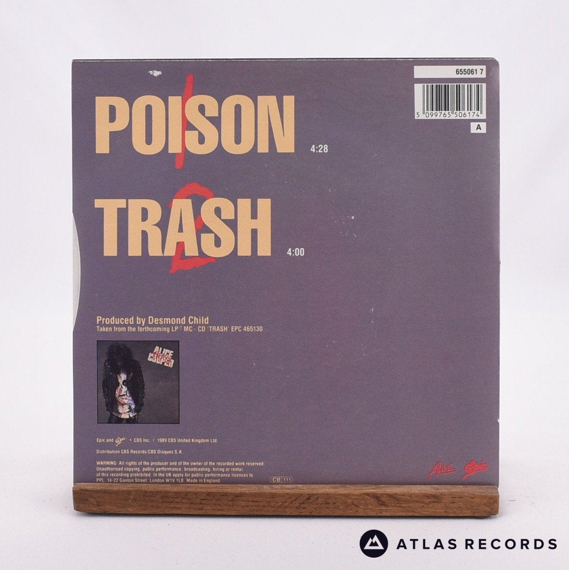 Alice Cooper - Poison - 7" Vinyl Record - EX/VG+