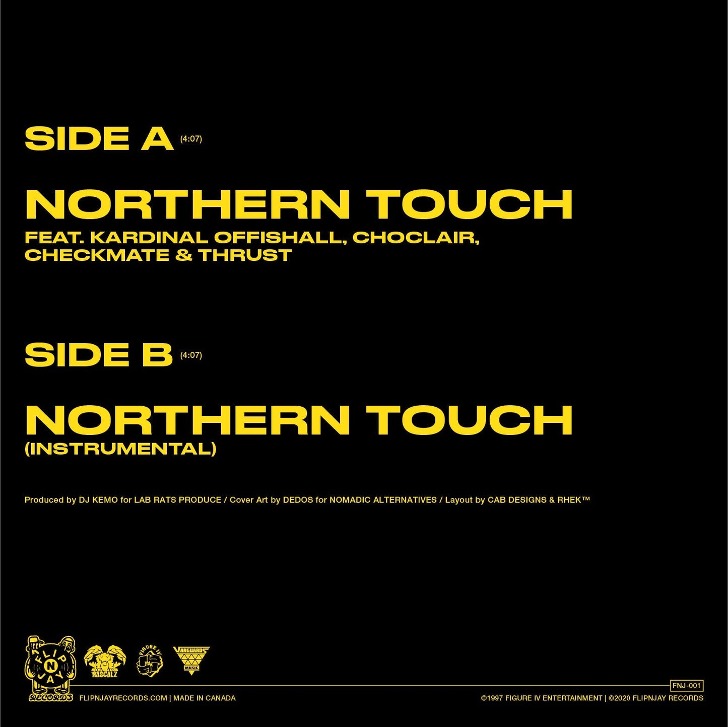 Rascalz - Northern Touch / Northern Touch (Instrumental) 7-Inch