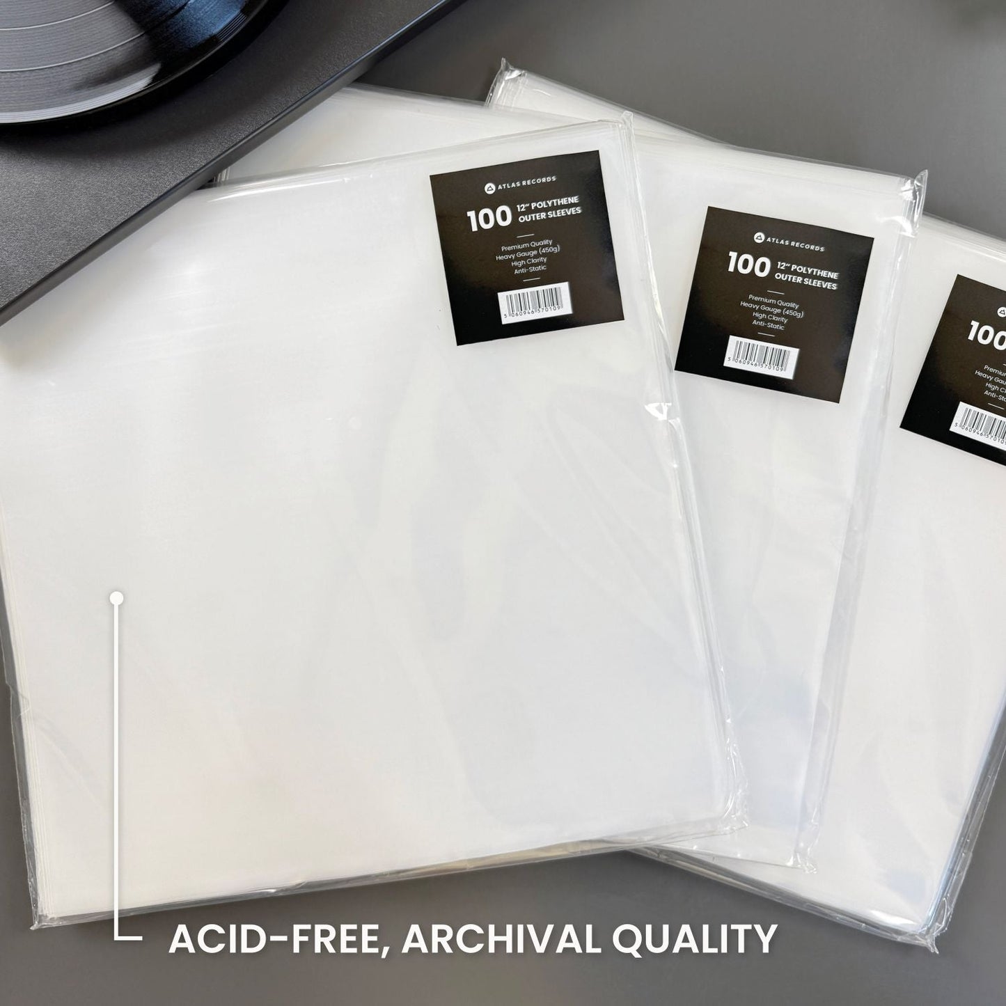 12" LP Polythene Record Sleeves (50 Pack)