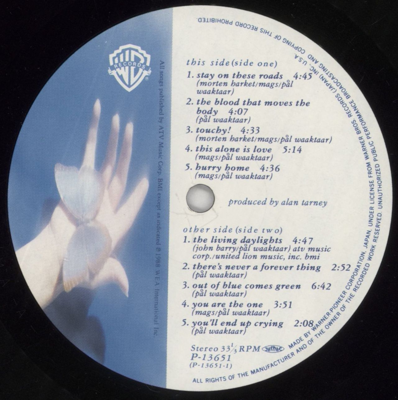 A-Ha Stay On These Roads + Sticker & Calendar Japanese Vinyl LP