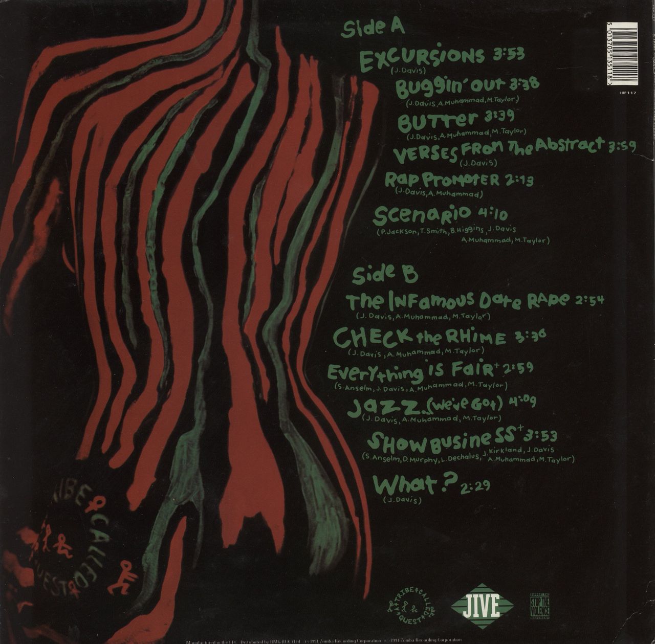A Tribe Called Quest The Low End Theory - 1st - VG UK Vinyl LP