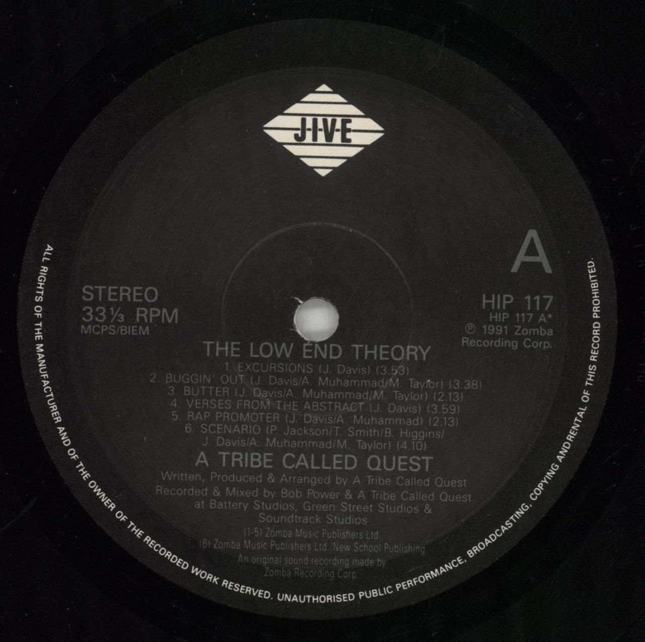 A Tribe Called Quest The Low End Theory - 1st - VG UK Vinyl LP