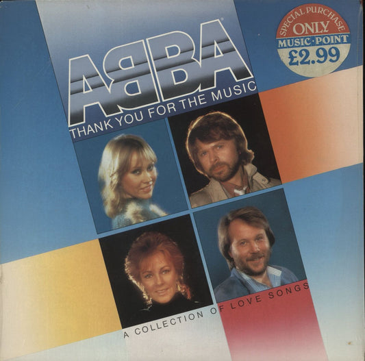Abba Thank You For The Music: A Collection Of Love Songs - Sticker - Shrink UK Vinyl LP