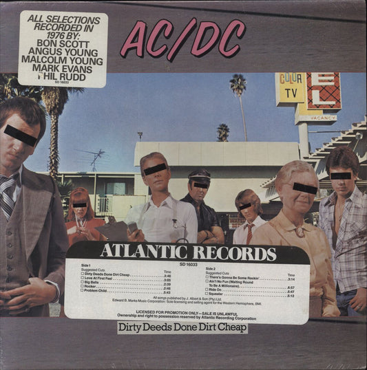 AC/DC Dirty Deeds Done Cheap - Radio Banded - Sealed US Promo Vinyl LP