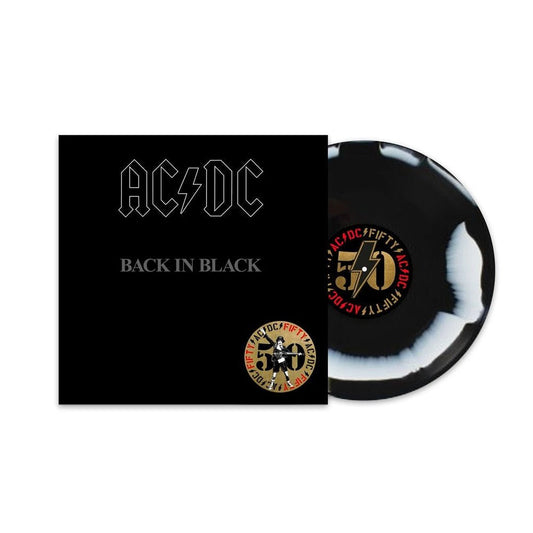 AC/DC - Back In Black - 50th Anniversary Black & White Vinyl LP Record