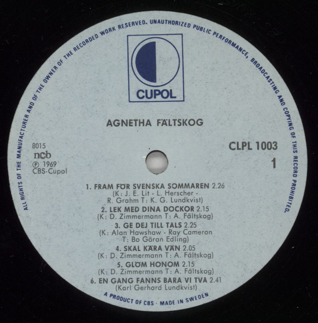 Agnetha Fältskog Agnetha Fältskog Vol. 2 - EX Swedish Vinyl LP