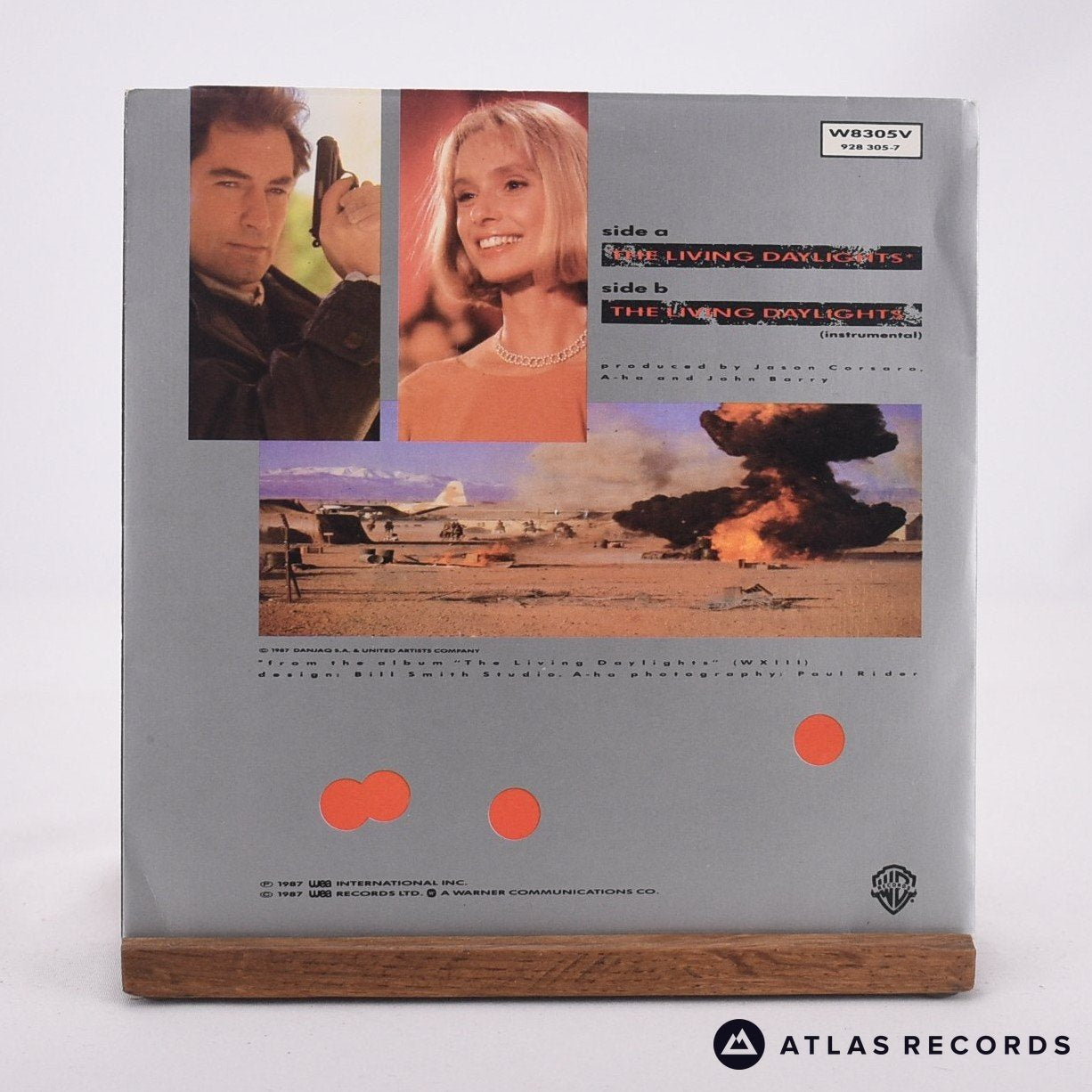 a-ha - The Living Daylights - Die-Cut Sleeve Gatefold 7" Vinyl Record - EX/VG+