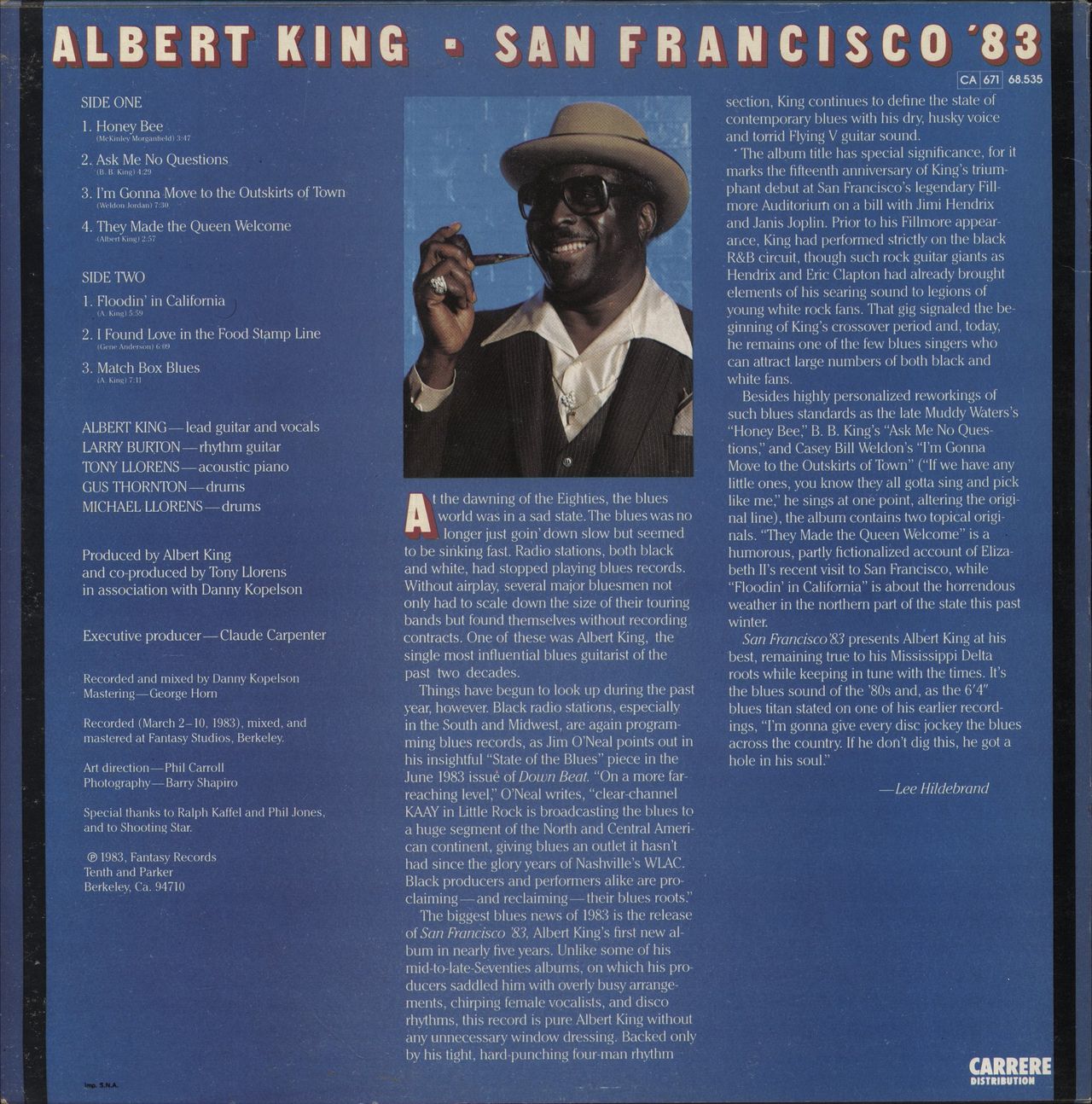 Albert King San Francisco '83 French Vinyl LP