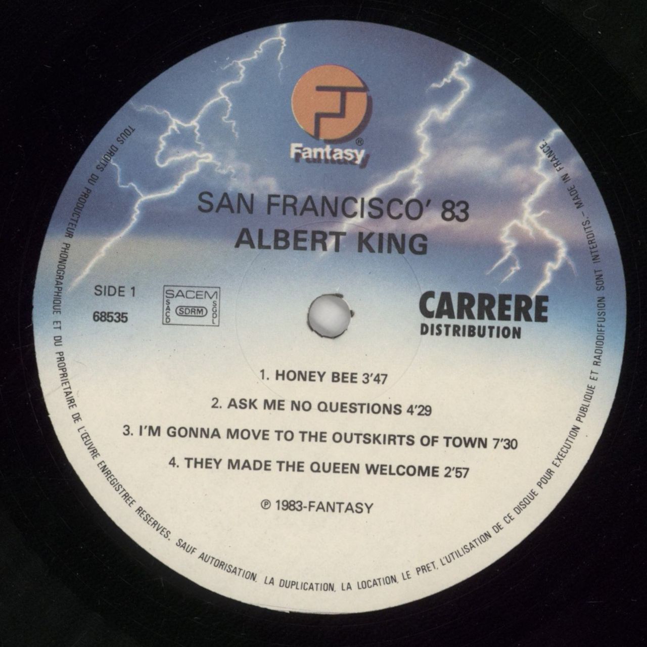 Albert King San Francisco '83 French Vinyl LP