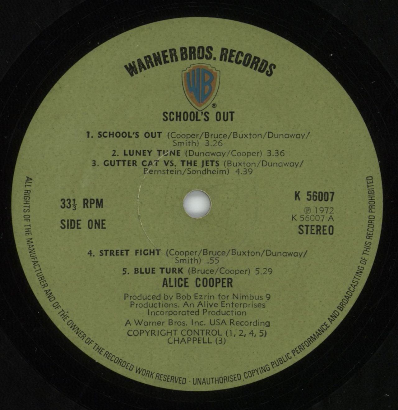 Alice Cooper School's Out + Blue Panties - VG UK Vinyl LP