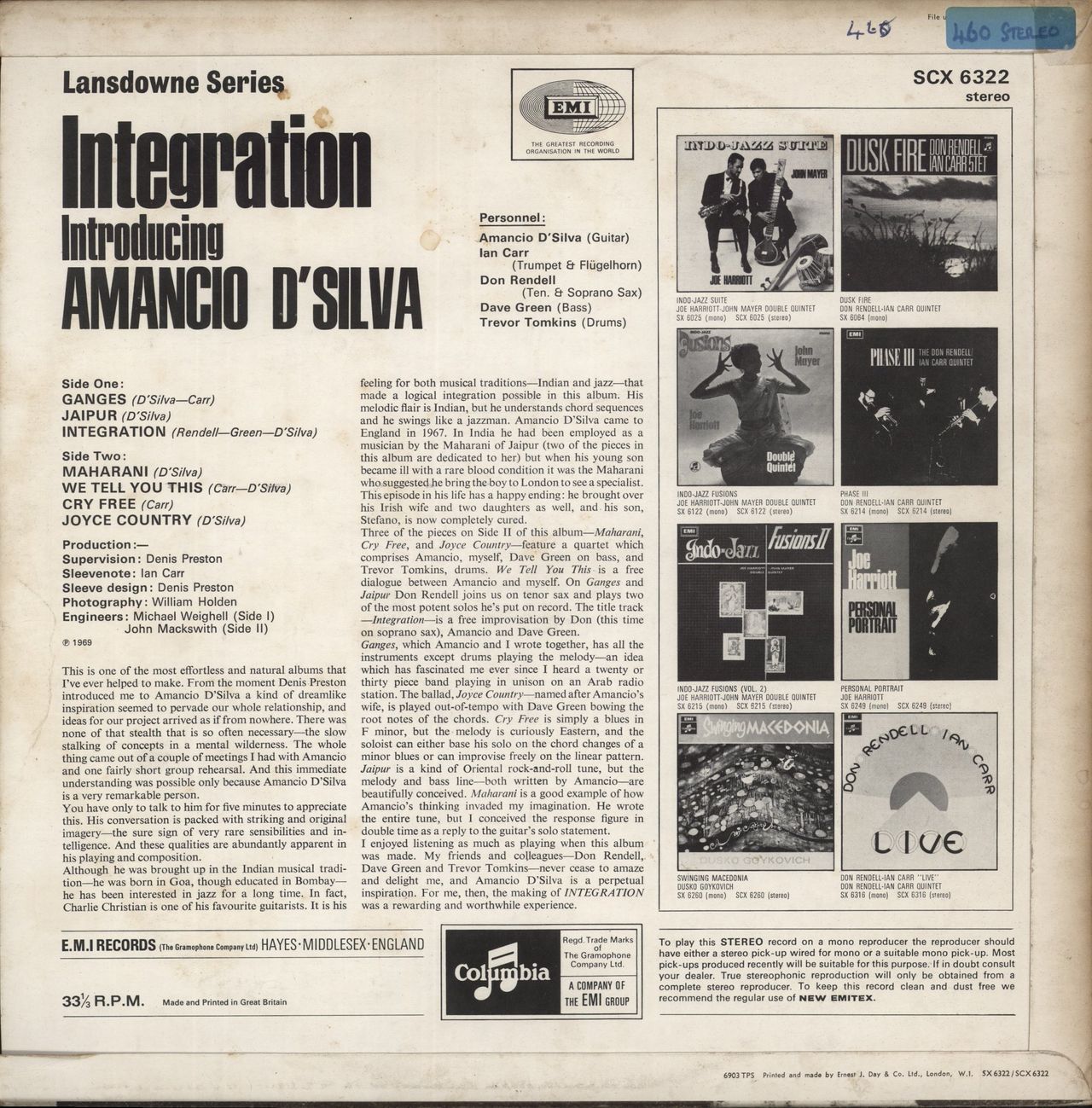 Amancio D'Silva Integration - 1st - VG+ UK Vinyl LP