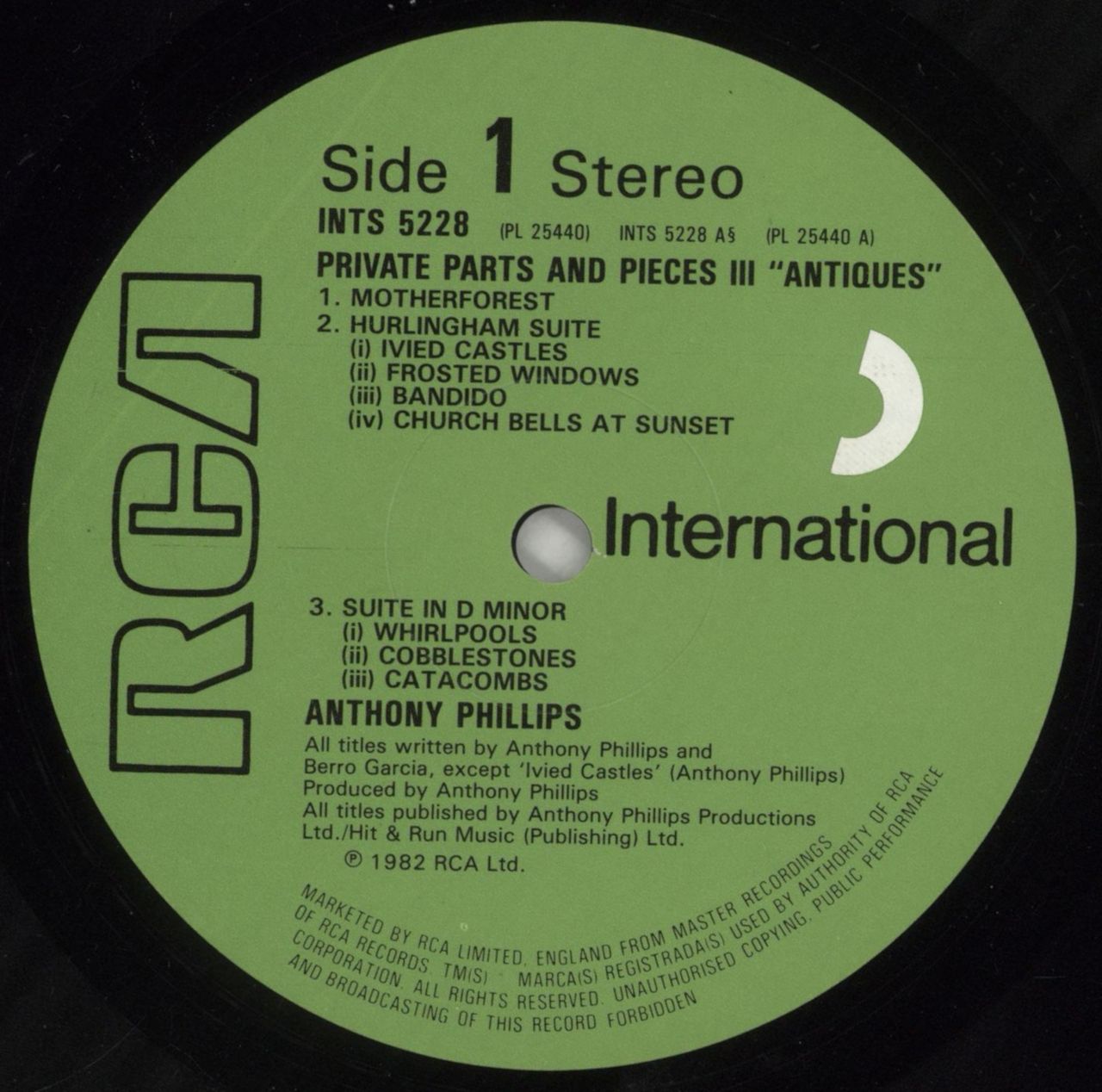 Anthony Phillips Private Parts & Pieces 3 - Antiques UK Vinyl LP