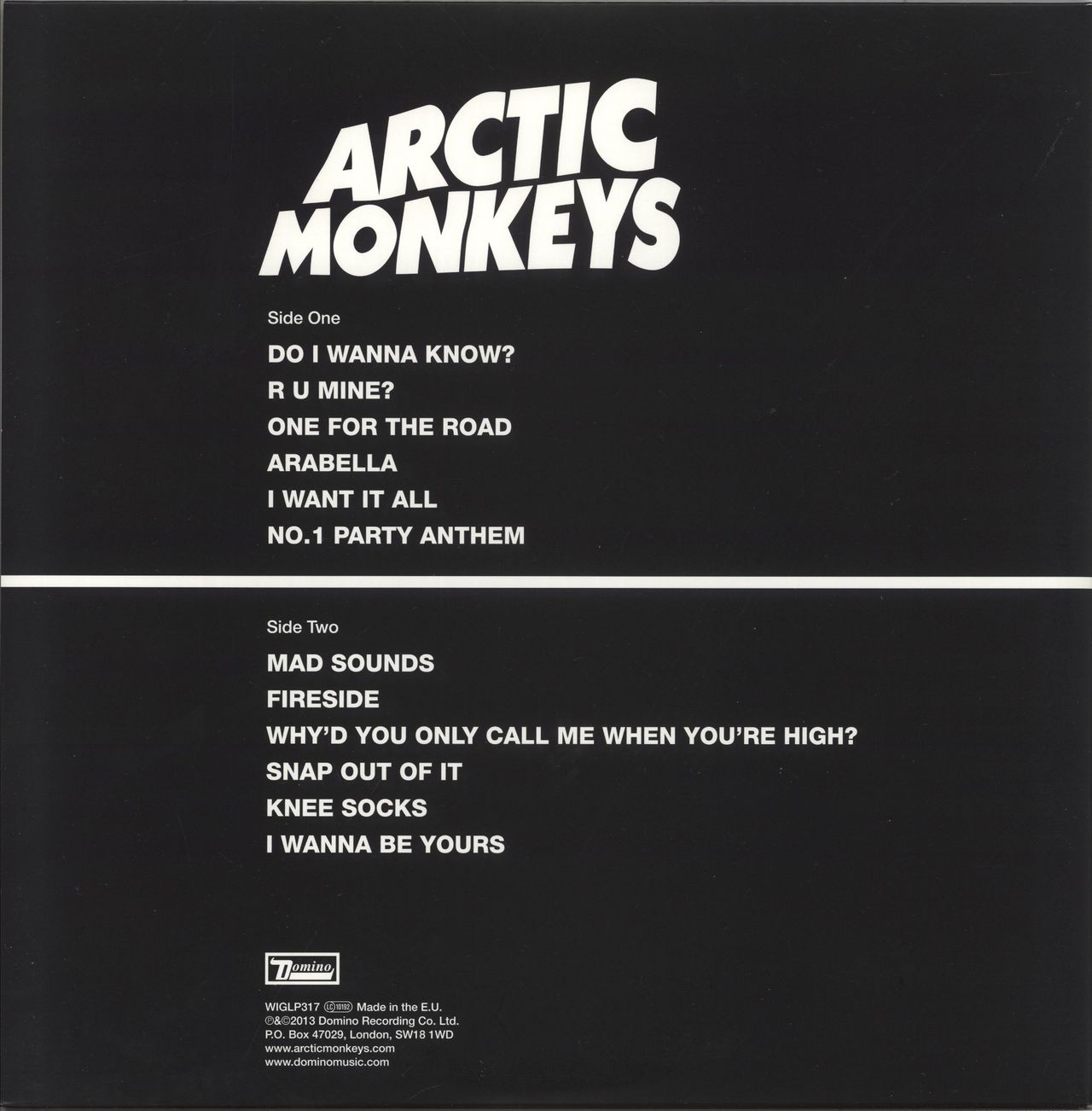 Arctic Monkeys AM UK Vinyl LP