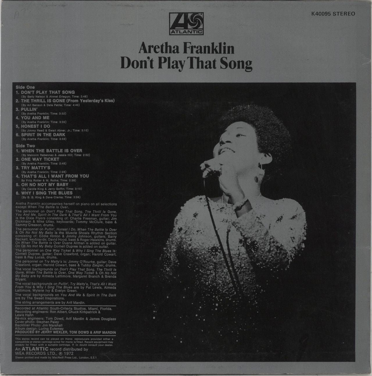 Aretha Franklin Don't Play That Song UK Vinyl LP