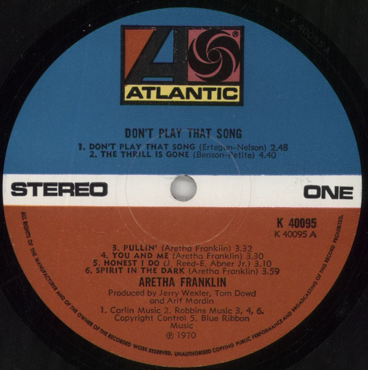Aretha Franklin Don't Play That Song UK Vinyl LP