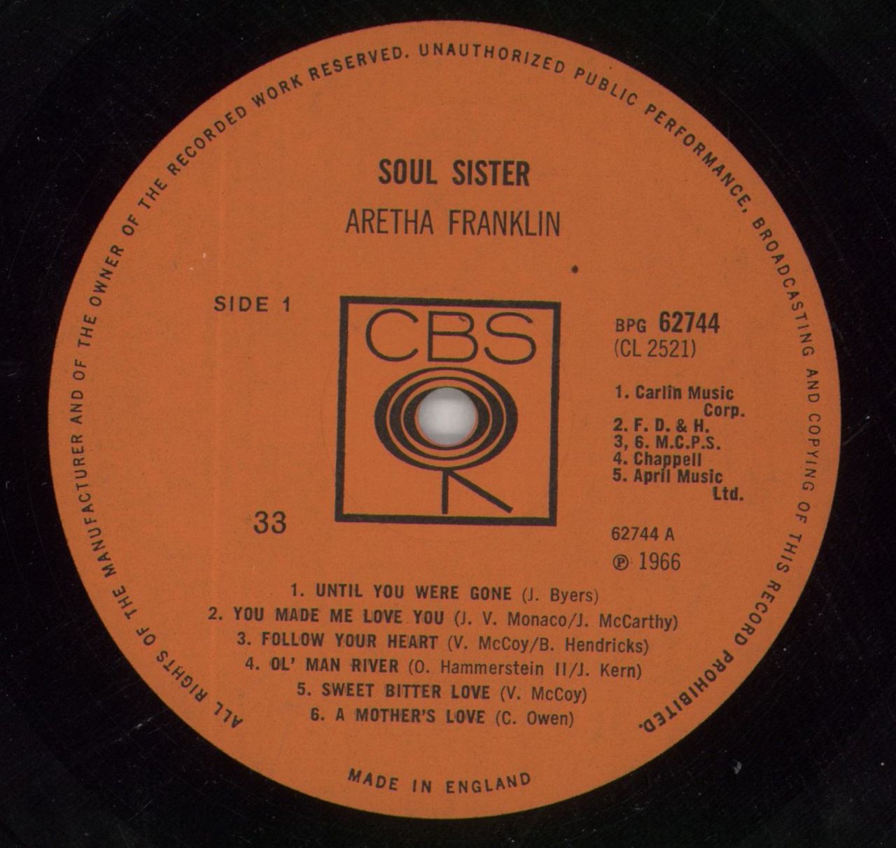 Aretha Franklin Soul Sister UK Vinyl LP