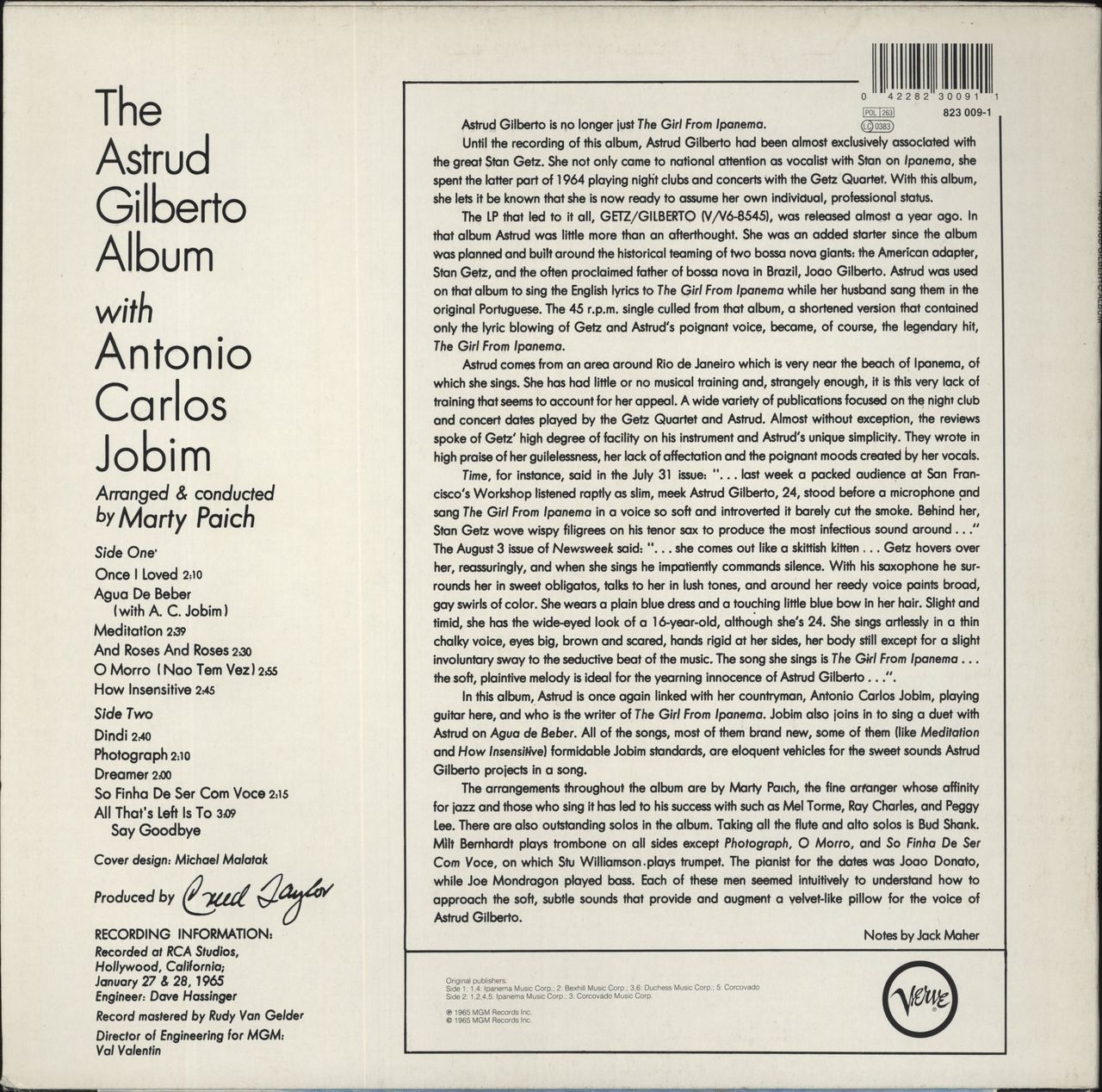 Astrud Gilberto The Astrud Gilberto Album Dutch Vinyl LP