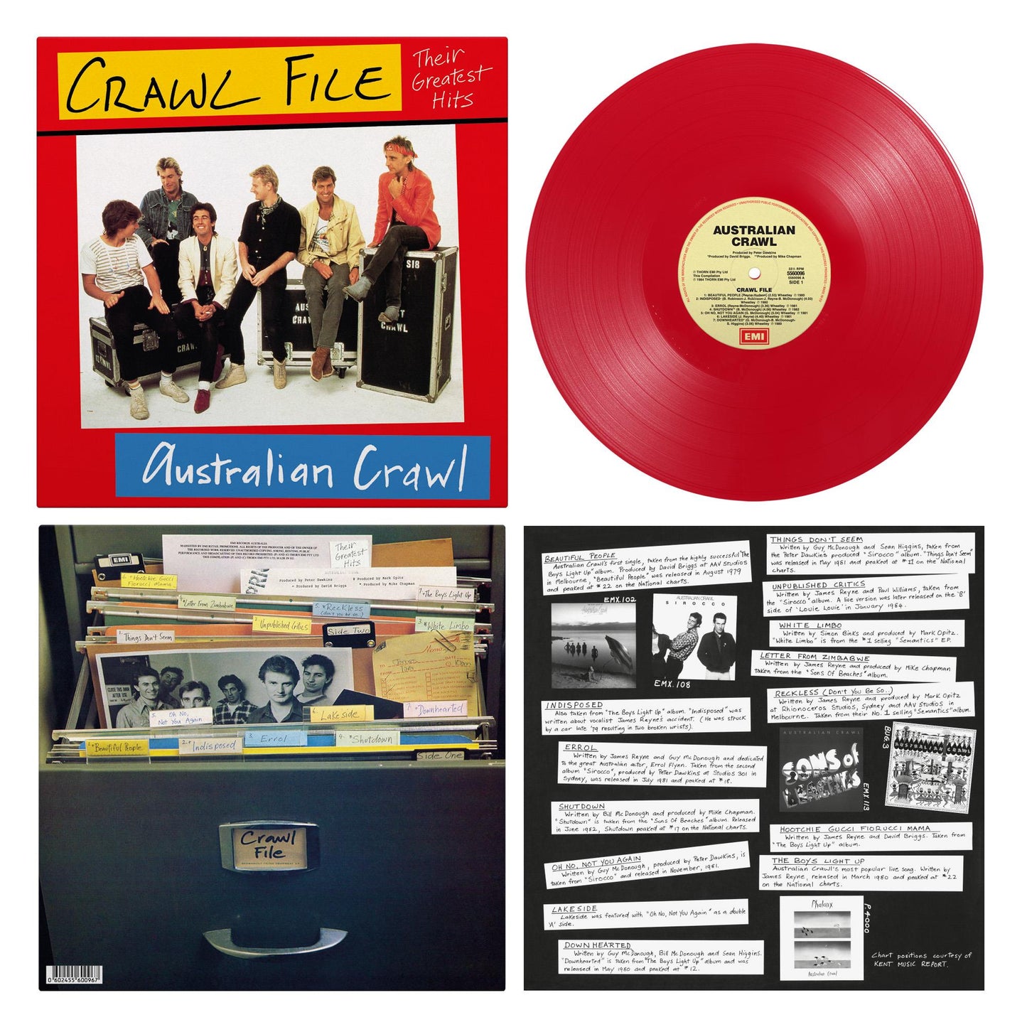 Australian Crawl - Crawl File - Red Vinyl LP Record