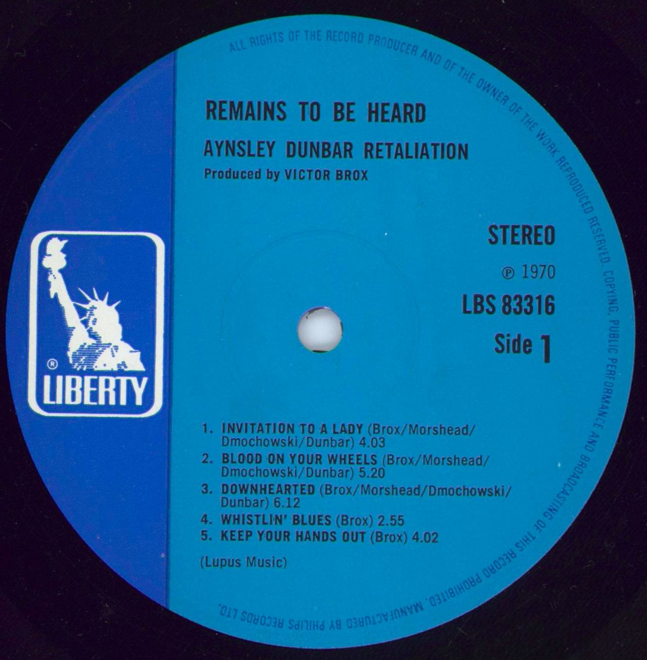 Aynsley Dunbar Remains To Be Heard - EX UK Vinyl LP