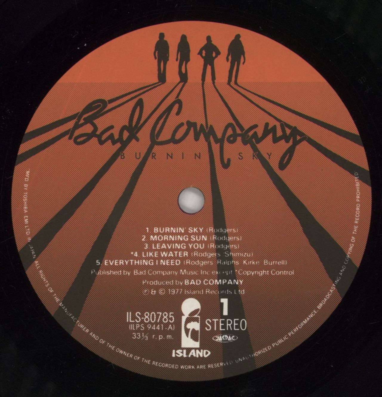 Bad Company Burnin' Sky + sticker Japanese Vinyl LP