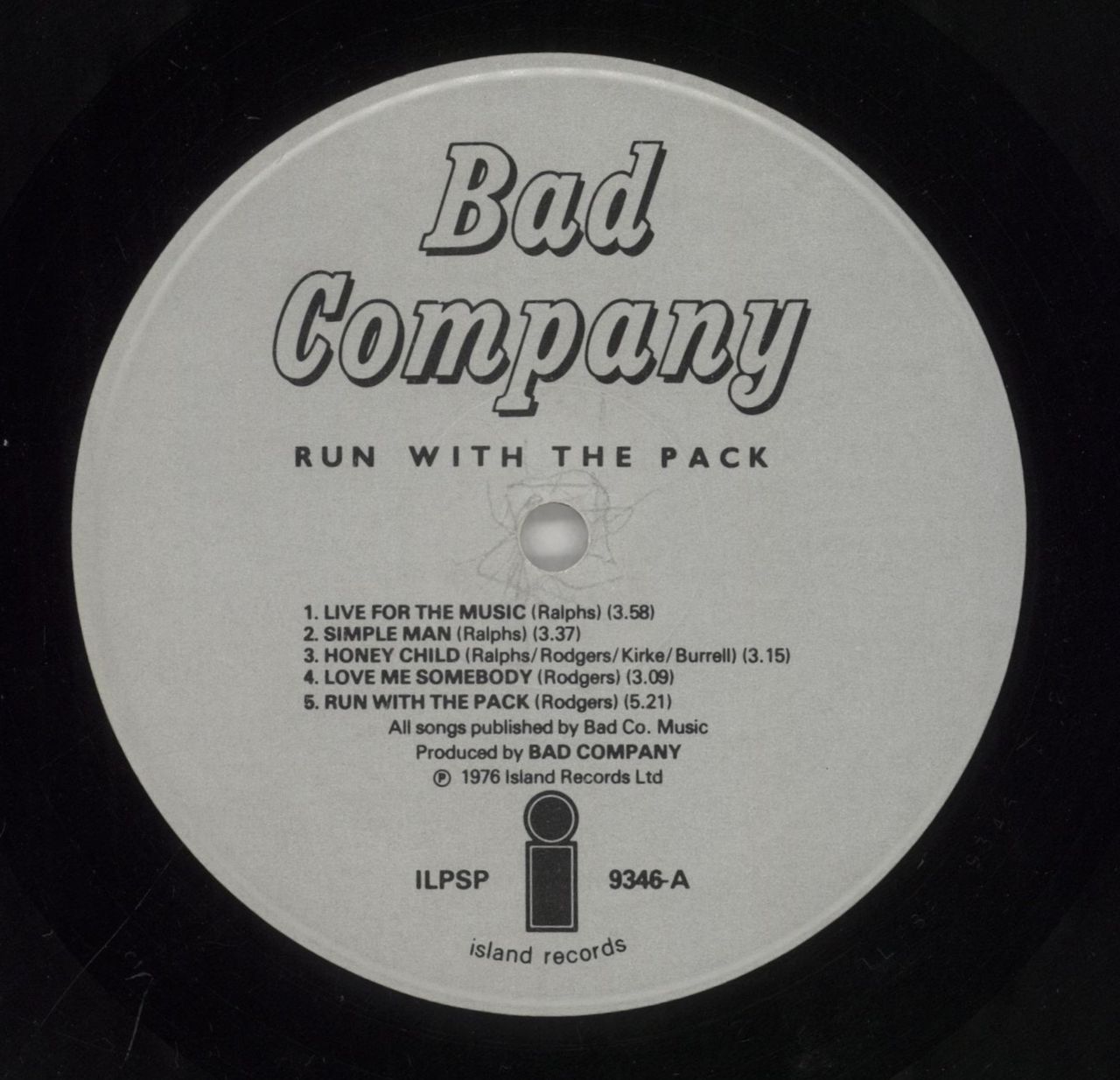 Bad Company Run With The Pack German Vinyl LP