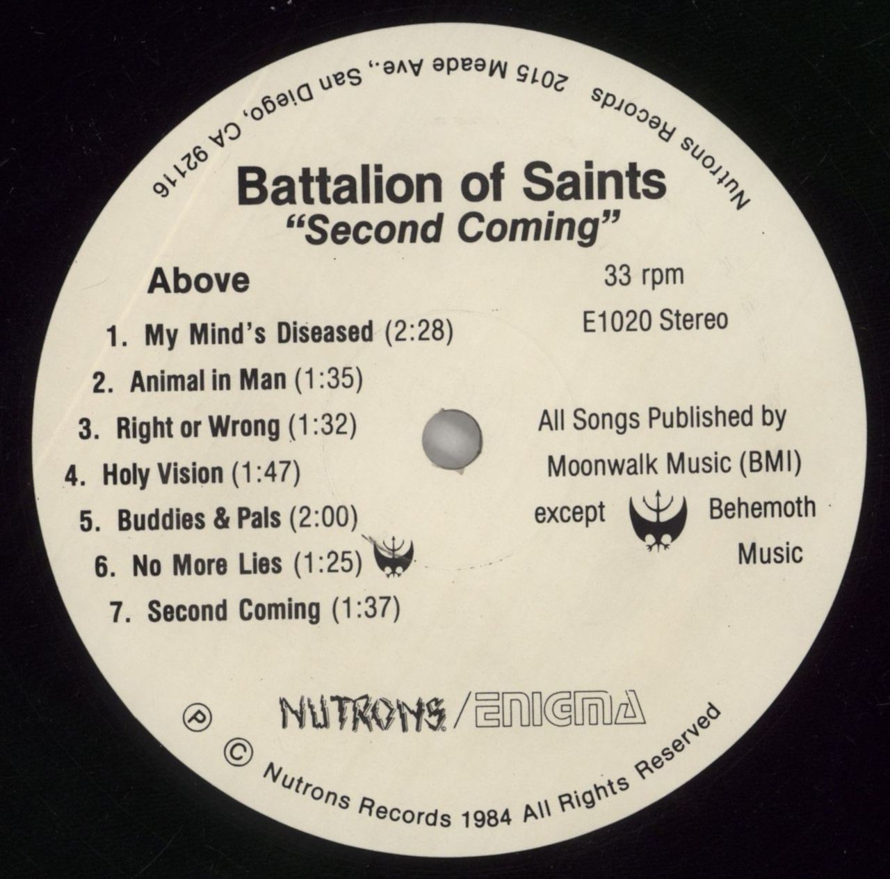 Battalion Of Saints Second Coming US Vinyl LP