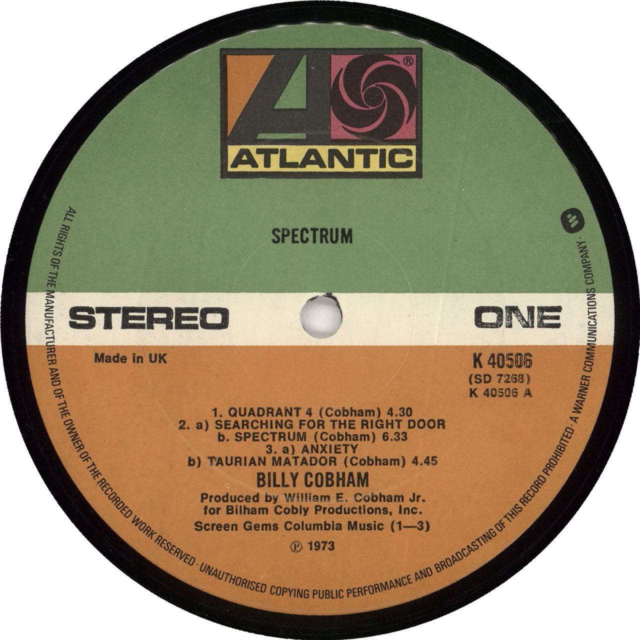 Billy Cobham Spectrum UK Vinyl LP