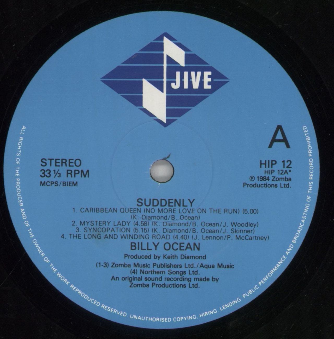 Billy Ocean Suddenly - 1st - Hype Sticker UK Vinyl LP
