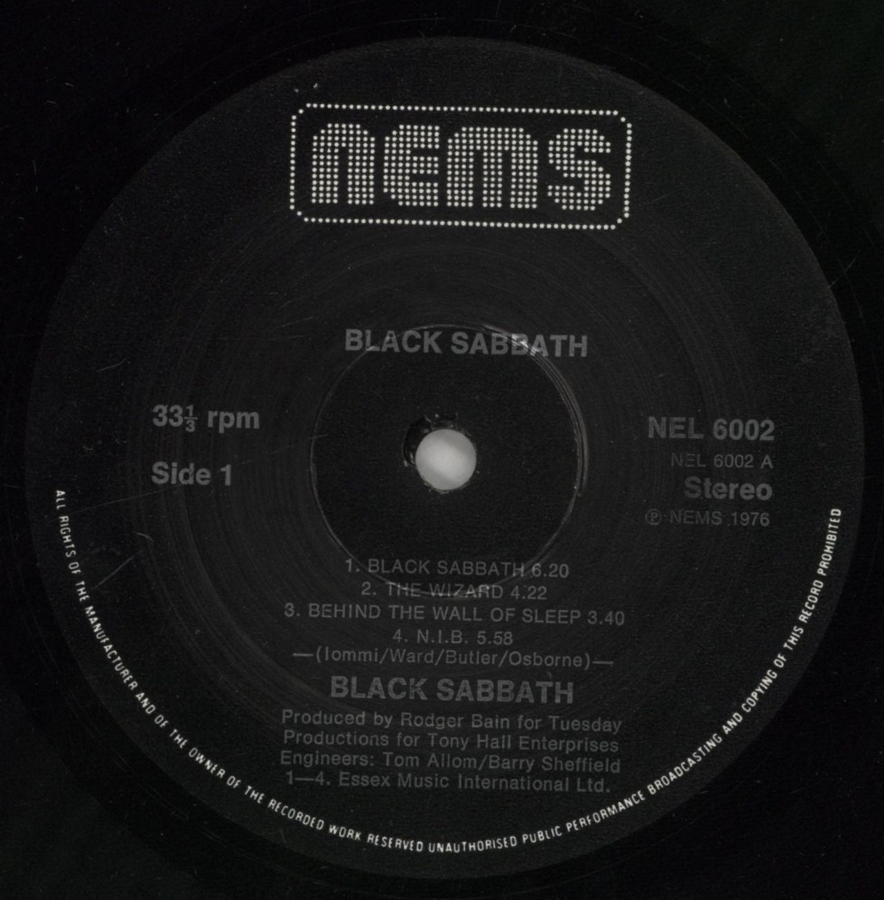 Black Sabbath Black Sabbath - 1976 Issue - EX UK Vinyl LP