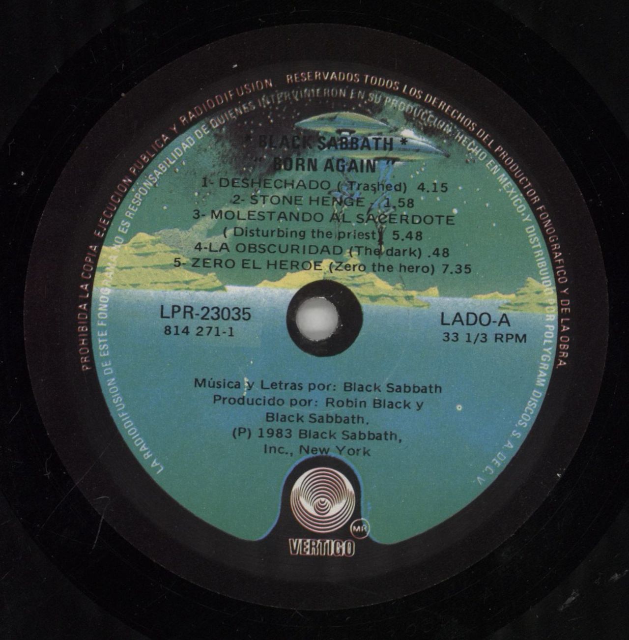 Black Sabbath Born Again Mexican Vinyl LP