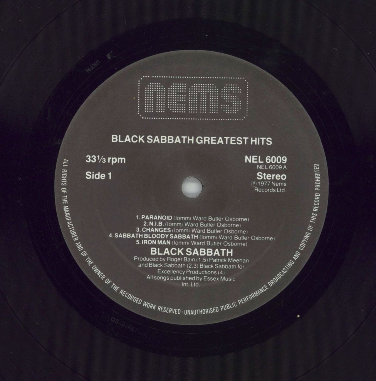Black Sabbath Greatest Hits Dutch Vinyl LP
