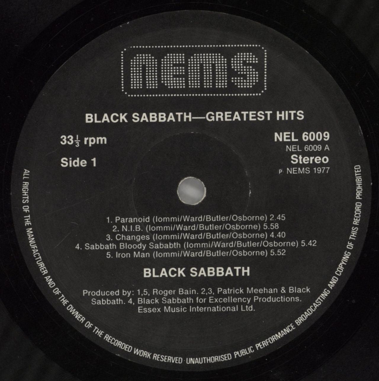 Black Sabbath Greatest Hits - Smooth Sleeve - VG UK Vinyl LP