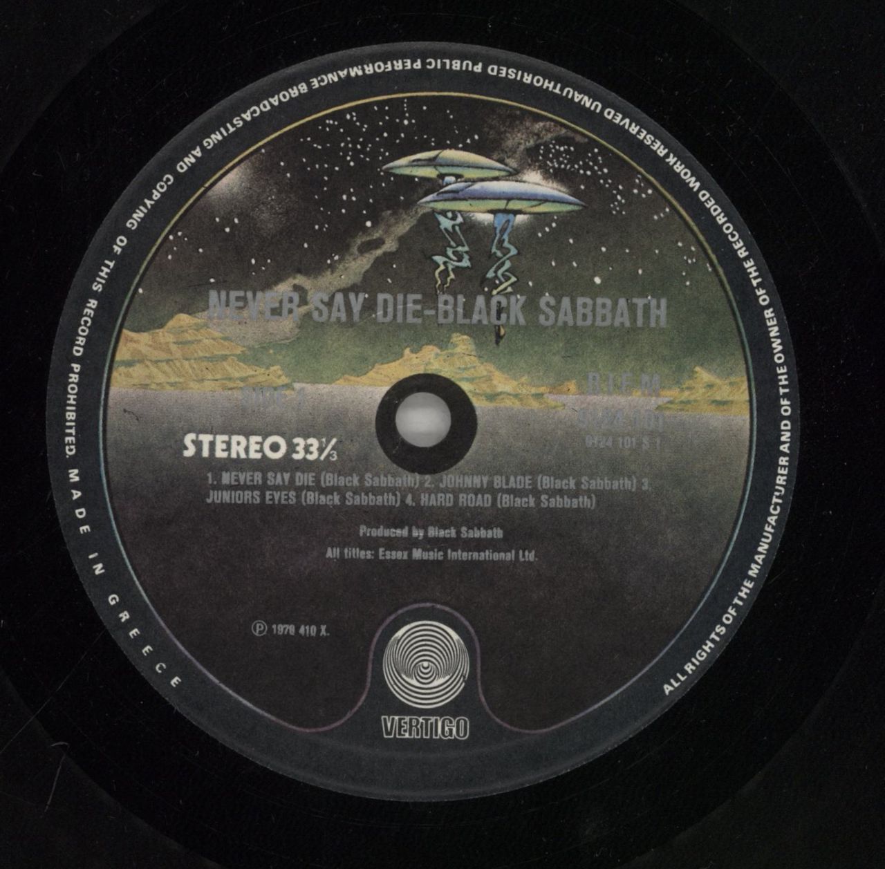 Black Sabbath Never Say Die! Greek Vinyl LP