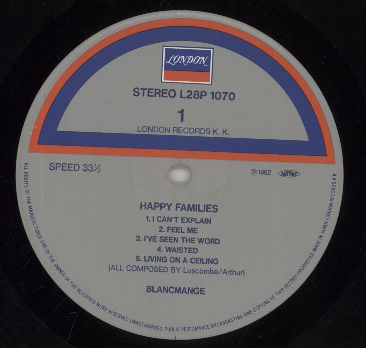 Blancmange Happy Families Japanese Vinyl LP