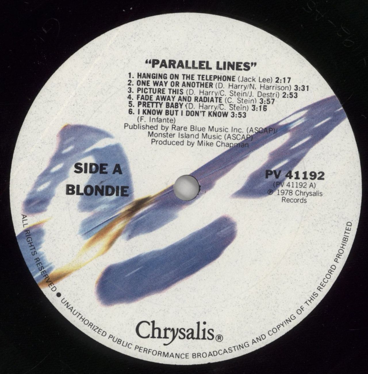 Blondie Parallel Lines US Vinyl LP