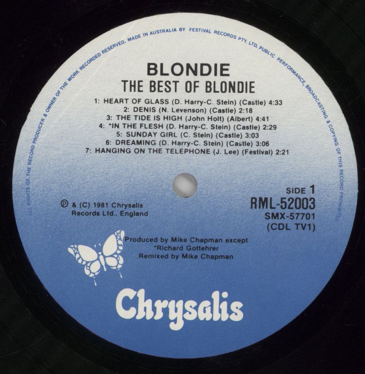Blondie The Best Of Blondie + Poster Australian Vinyl LP