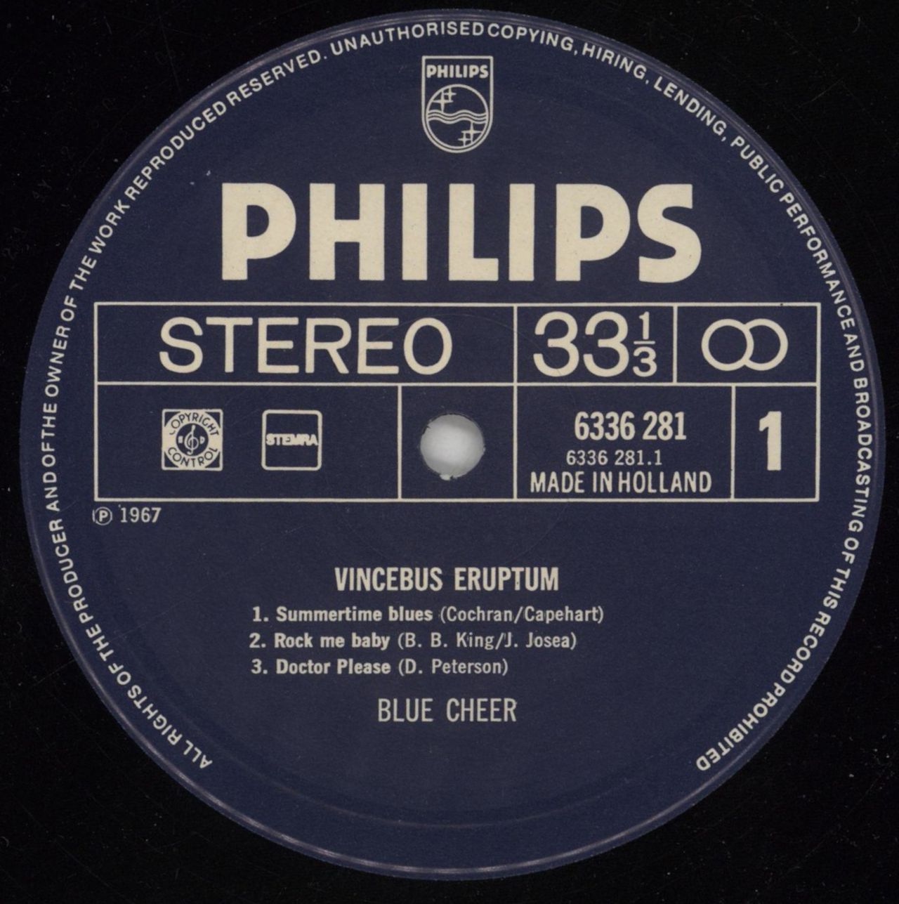 Blue Cheer Vincebus Eruptum Dutch Vinyl LP