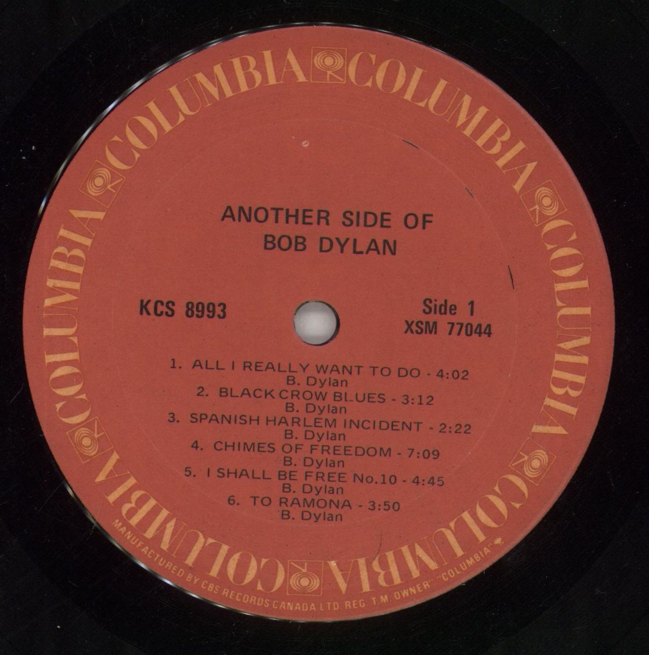 Bob Dylan Another Side Of Bob Dylan - Shrink Canadian Vinyl LP