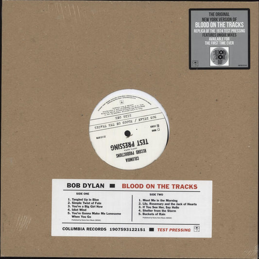 Bob Dylan Blood On The Tracks - Original New York Test Pressing - RSD19 UK Vinyl LP