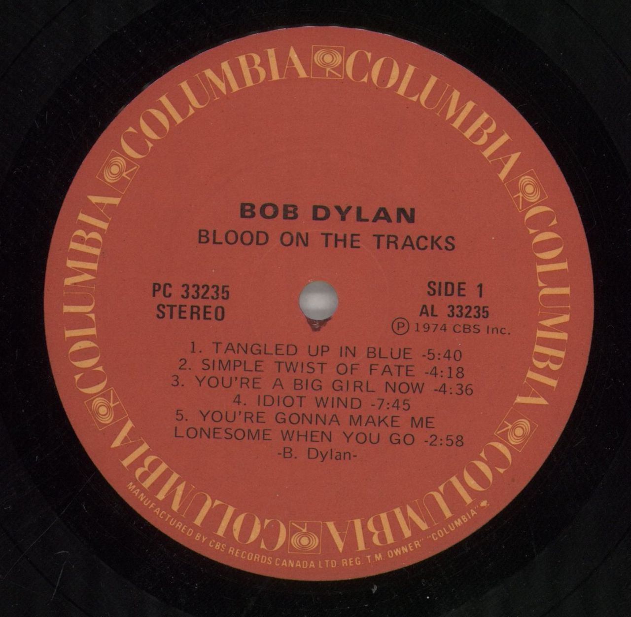 Bob Dylan Blood On The Tracks - Shrink US Vinyl LP
