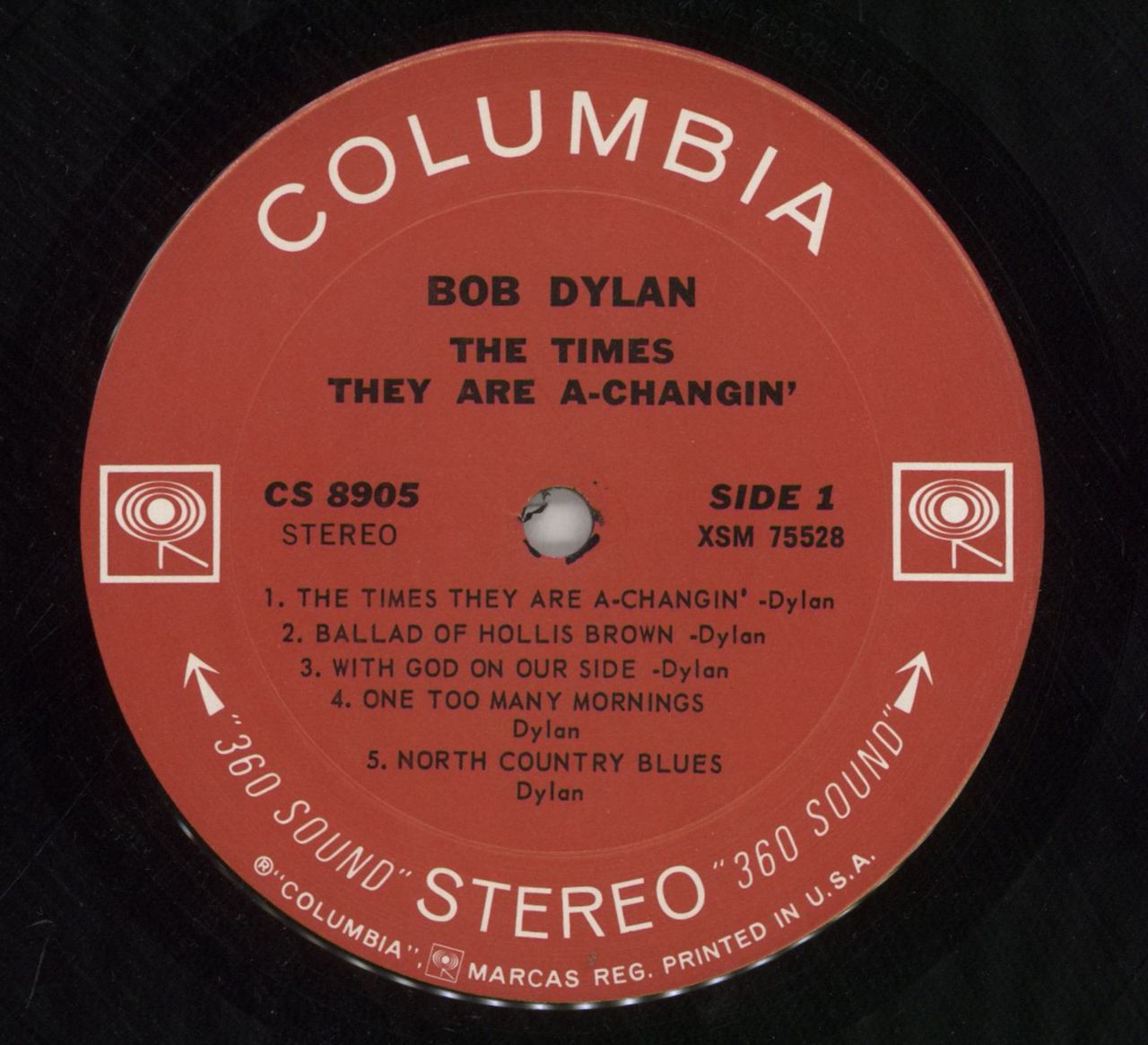 Bob Dylan The Times They Are A-Changin' - Two Eye label - Shrink US Vinyl LP