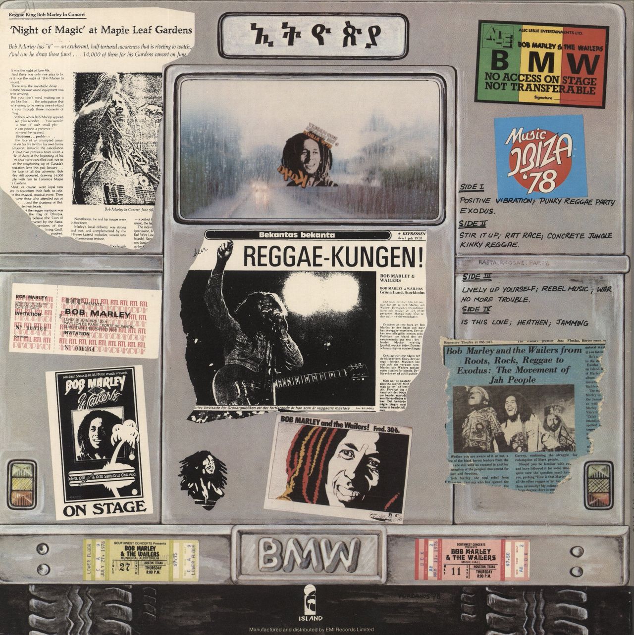 Bob Marley & The Wailers Babylon By Bus - Blue Label - die-cut p/s + Poster UK 2-LP vinyl set
