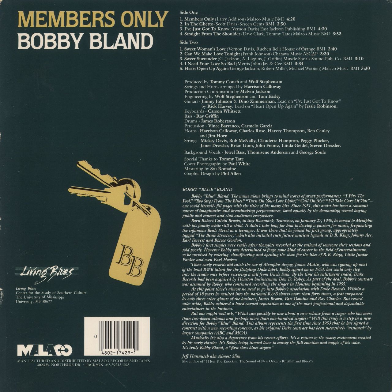 Bobby Bland Members Only US Vinyl LP
