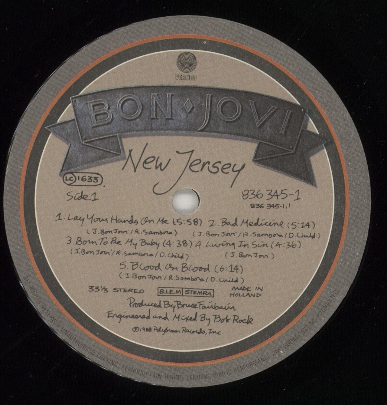 Bon Jovi New Jersey - Shrink UK Vinyl LP