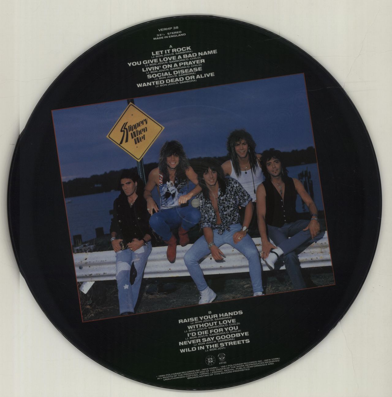 Bon Jovi Slippery When Wet UK Picture disc LP