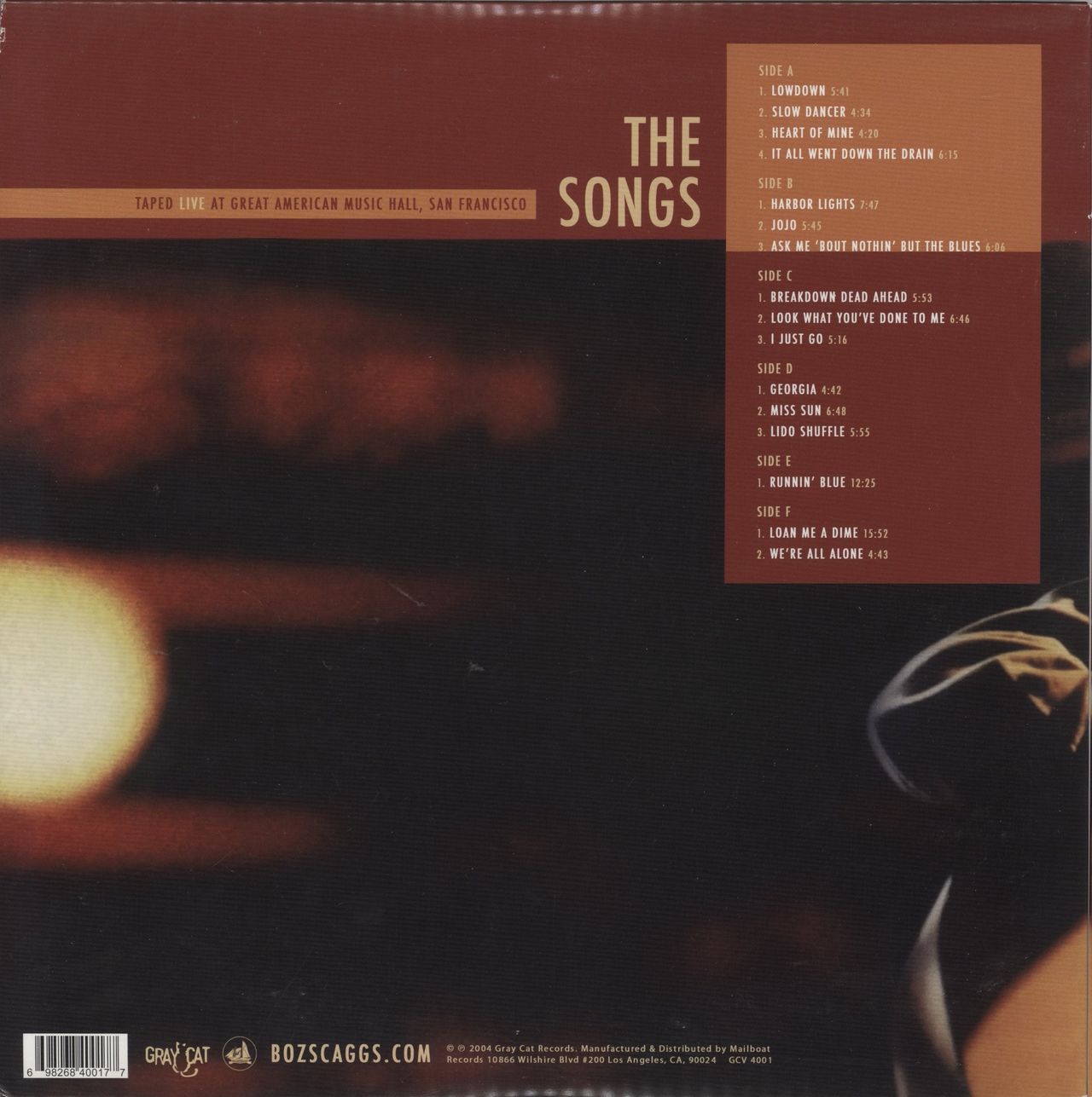 Boz Scaggs Greatest Hits Live - 180gm Vinyl US 3-LP vinyl set