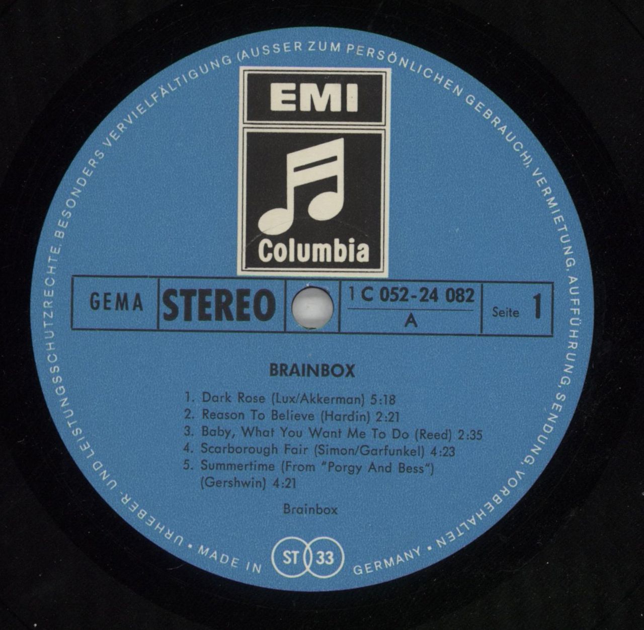 Brainbox (Focus) Brainbox German Vinyl LP