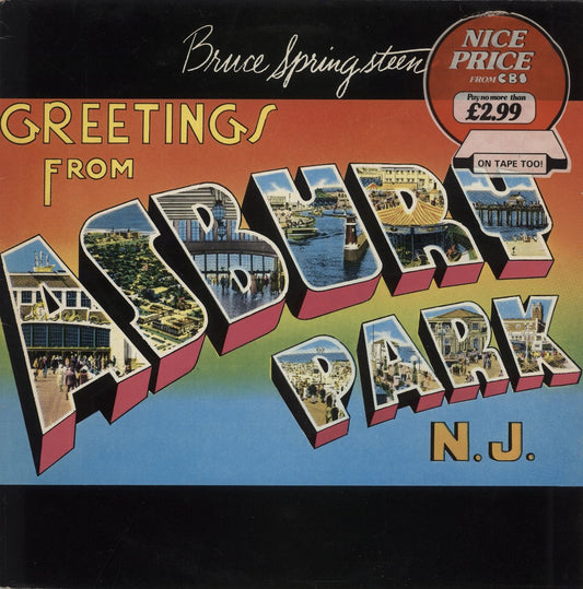 Bruce Springsteen Greetings From Asbury Park N.J. - Graduated + Insert + Hype-Sticker UK Vinyl LP