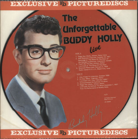Buddy Holly The Unforgettable Buddy Holly Live Danish Picture disc LP